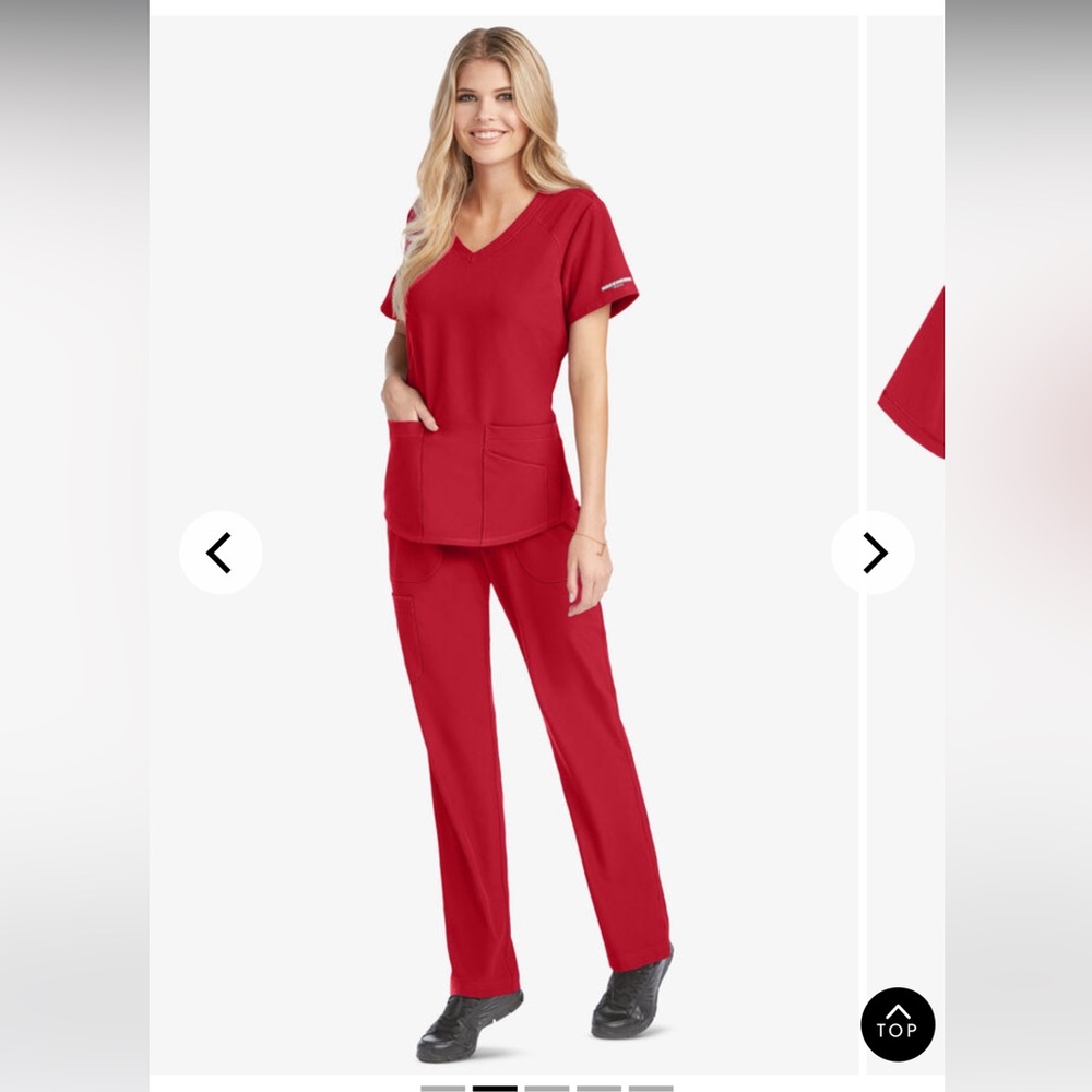 sketchers braco breeze red scrub set